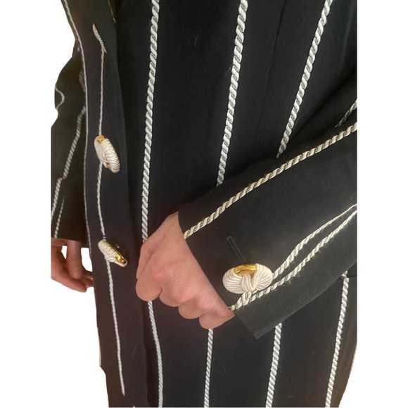 Elegant Classic Louis Feraud Dark Navy blue/Black Skirt/Blazer Suit Sz10 - Picture 6 of 8